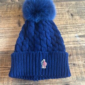 Moncler Royal Blue Cable Knit Beanie